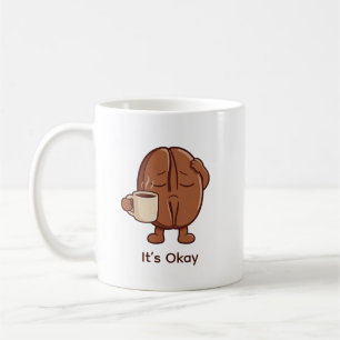 It's Okay Tiny Coffee Bean Character Mug