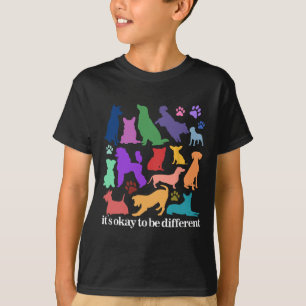 Its Okay To Be Different Rainbow Dog Mental Health T-Shirt