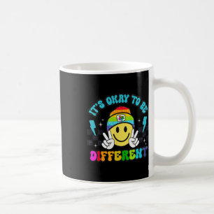 Its Okay To Be Different Smile Face Puzzle Autism Coffee Mug