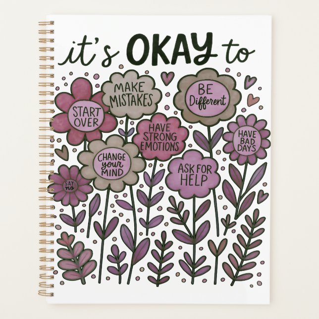 It's Okay To Boho Floral Planner (Front)
