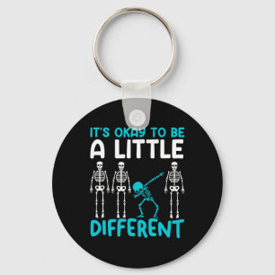 It's Okay To Different Teal Tourette Syndrome Awar Keychain