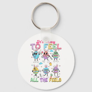 It's Okay To Feel Teacher School Counsellor Easter Keychain