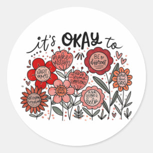 Its Okay To Make Mistakes Mental Health Awareness Classic Round Sticker