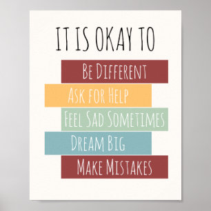 It's Okay to,Motivational Art,Be Different Quotes Poster