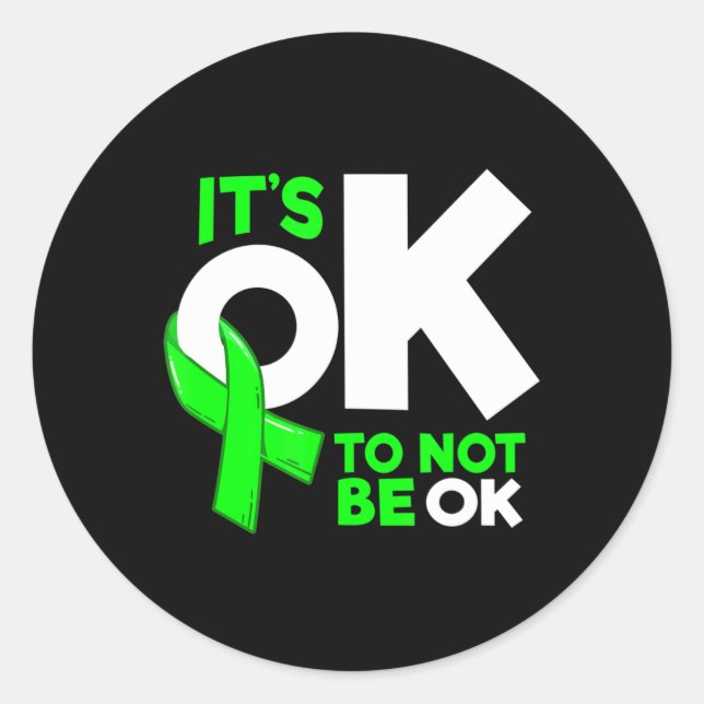It's Okay To Not Be Okay Mental Health Awareness W Classic Round Sticker (Front)