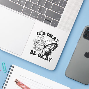 It's okay to not be okay Retro Groovy Butterfly