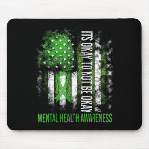 Its Okay To Not Be Okay Us Flag Mental Health Awar Mouse Pad
