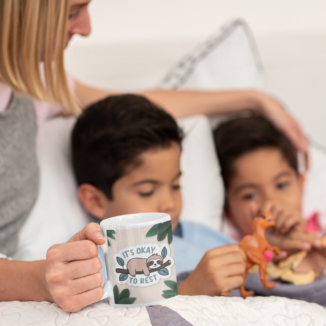 It's Okay To Rest Mug (Encourage rest with this cute sloth, "It's okay to rest" mug! )