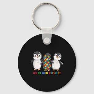 It's Okey To Be Different Penguin Autism Awareness Keychain