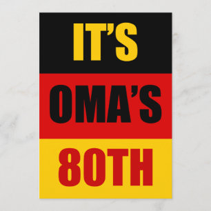 It's Oma's 80th Birthday German Flag Invite