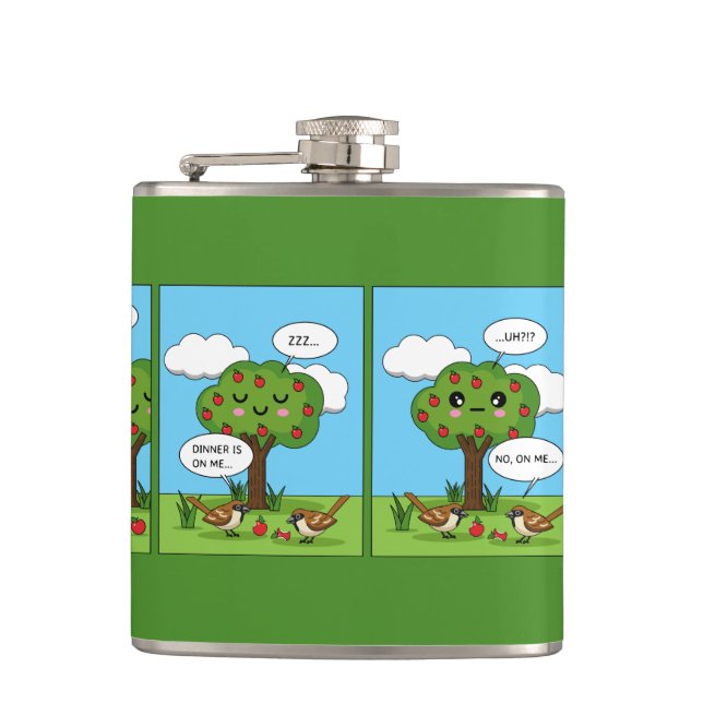It's on Me... Comic Hip Flask (Front)