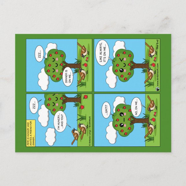 It's on Me... Comic Postcard (Front)