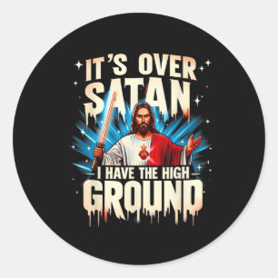 It's Over Satan I Have The High Ground Happy Easte Classic Round Sticker