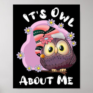 It's Owl About Me - Xmas Owl Holiday Cute Owl Chri Poster