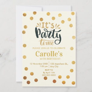  It's Party Time Simple Birthday  Invitation