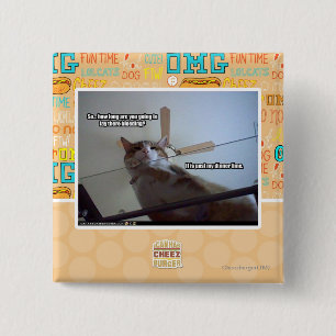 It's past my dinner time 2 inch square button