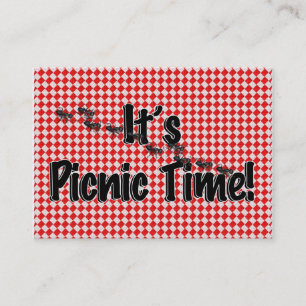 It's Picnic Time! Red Chequered Table Cloth w/Ants Business Card