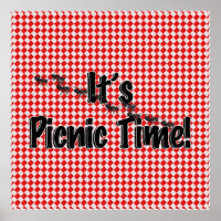 It's Picnic Time! Red Chequered Table Cloth w/Ants