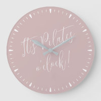It's Pilates O' Clock Fun Pink Script Wall Clock