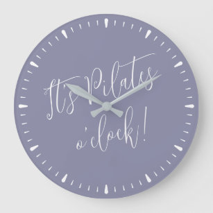 It's Pilates O' Clock Fun Purple Script Wall Clock