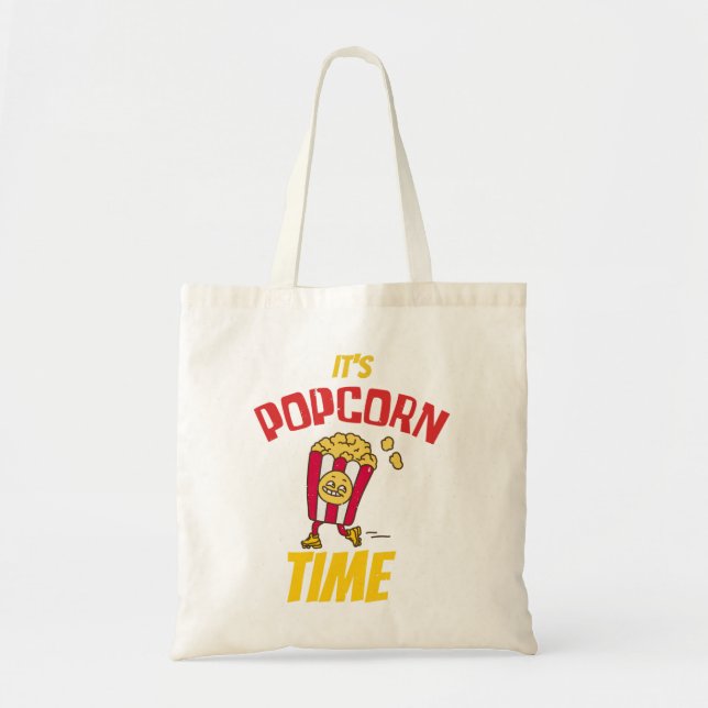 It's Popcorn Time Funny Tote Bag (Front)