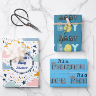 It's Prince Baby Boy Baby Shower Wrapping Paper Sheet
