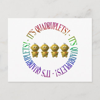 It's quadruplets! postcard