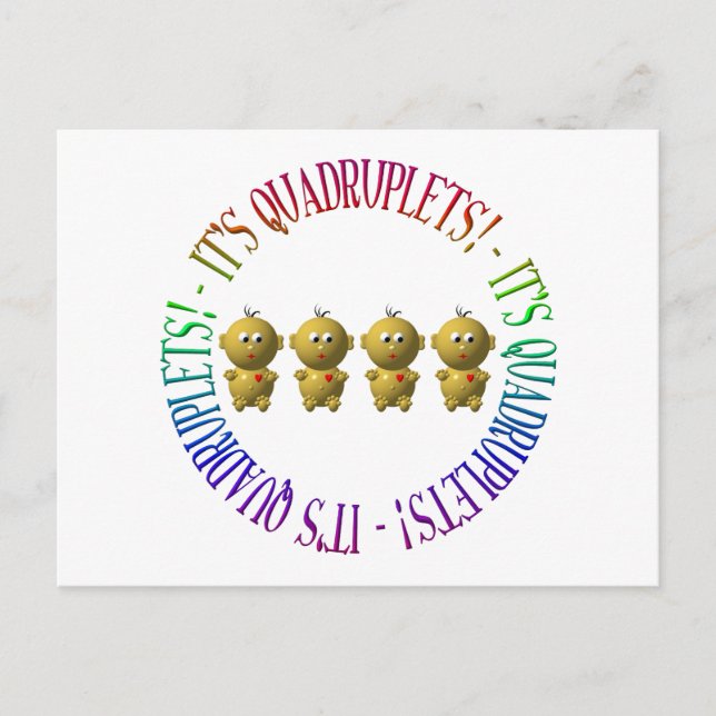 It's quadruplets! postcard (Front)
