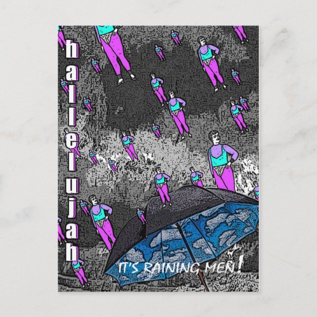 It's Raining Men! Postcard (Front)