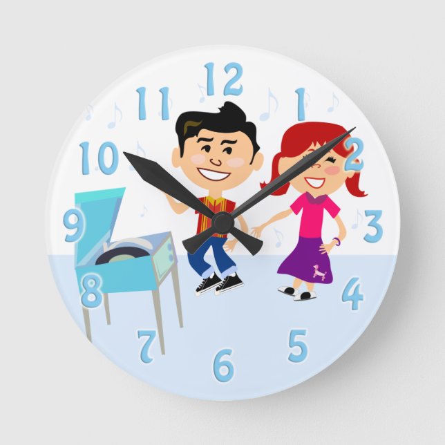 It's Record Party Time! Round Clock (Front)