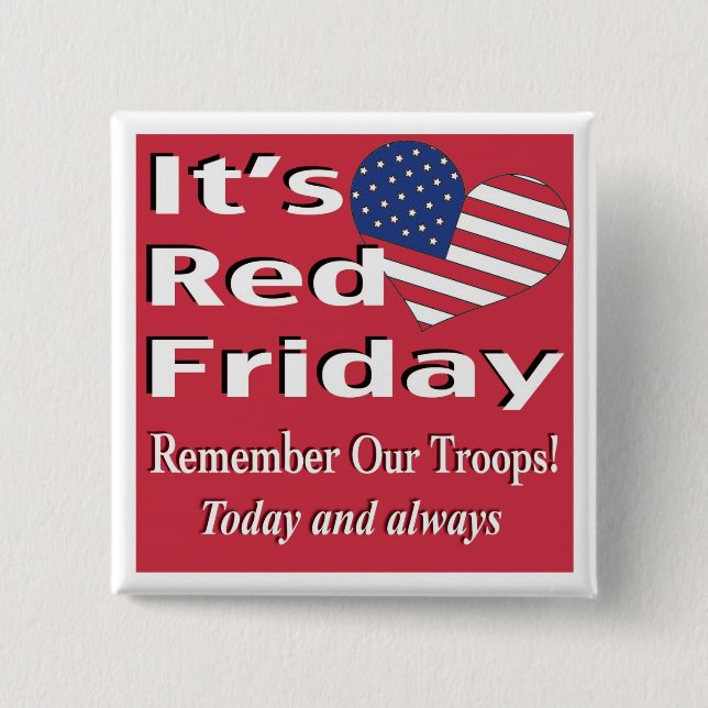 It's Red Friday 2 Inch Square Button (Front)
