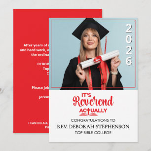 IT'S REVEREND ACTUALLY Ordination Graduation Announcement
