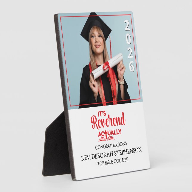 IT'S REVEREND ACTUALLY Ordination Graduation Plaque (Side)