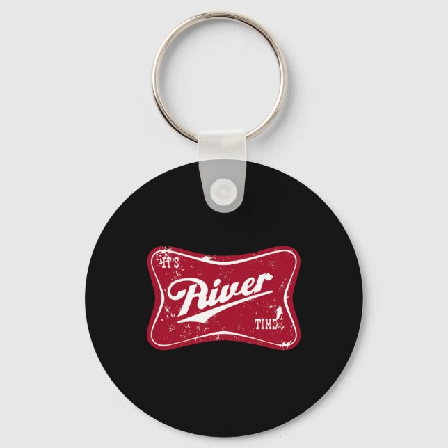 It's River Time Funny Fishing  Keychain (Front)