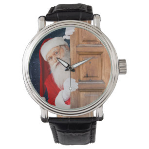It's Santa! hiding behind a Wooden Door eWatch Watch