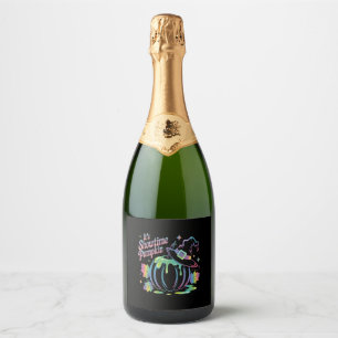 It's Showtime Pumpkin Hat Pumpkin Sparkling Wine Label