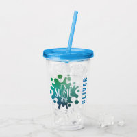 It's slime time blue + green rainbow slime party