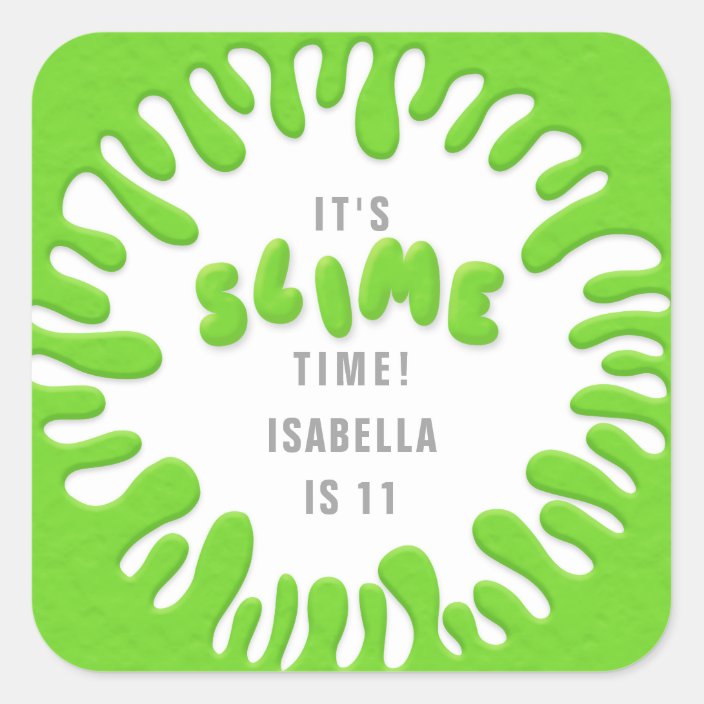 Its Slime Time Neon Green Birthday Party Stickers Zazzle Ca