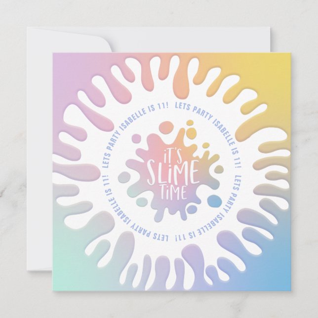 "its slime time rainbow splat birthday party (Front)