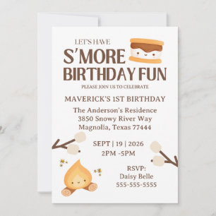 It's S'more Fun to Be One First Birthday  Invitation