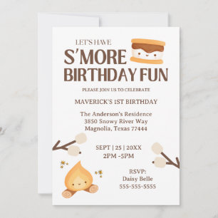 It's S'more Fun to Be One Kids 1st Birthday  Invitation