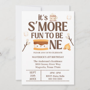 It's S'more Fun to Be One Kids 1st Birthday  Invitation