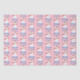 It's sNOw Mystery Detective Snowman Pink Tissue Paper