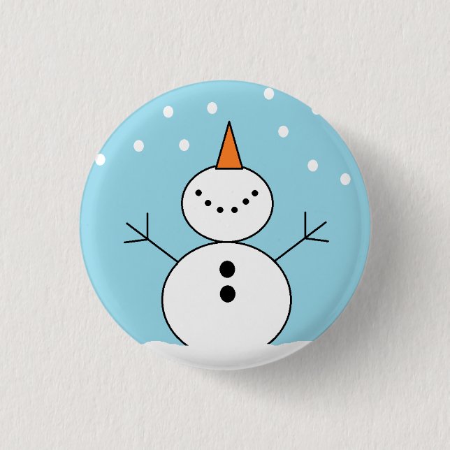 "It's Snowing" Snowman Button (Front)