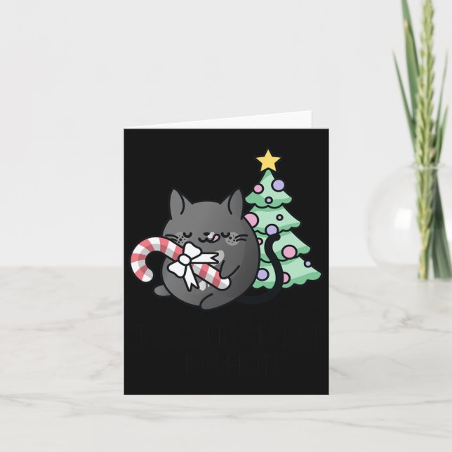 It's So Shiny I Must Murder It - Cat Christmas Coz Card (Front)