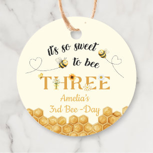 It's So Sweet To Bee 3rd Birthday Favour Tags