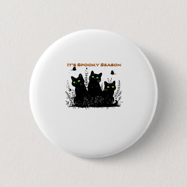 It's spooky season black cats Classic T-Shirt 2 Inch Round Button (Front)
