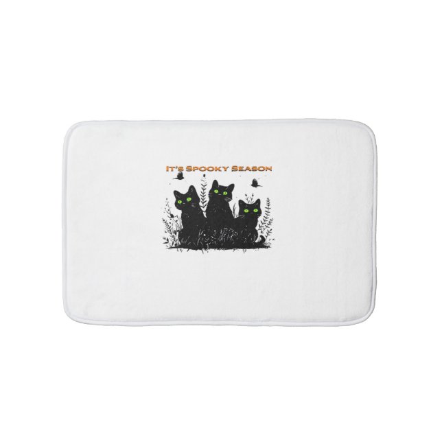 It's spooky season black cats Classic T-Shirt Bath Mat (Front)