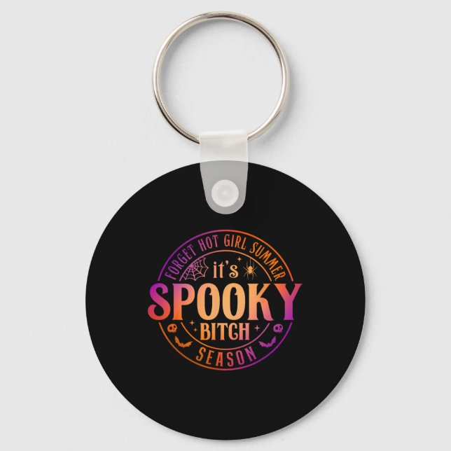 It's Spooky Season Fun Witch Halloween Tee  Keychain (Front)