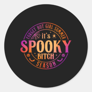 Its Spooky Season Funny Witch Halloween Classic Round Sticker